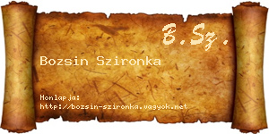 Bozsin Szironka névjegykártya